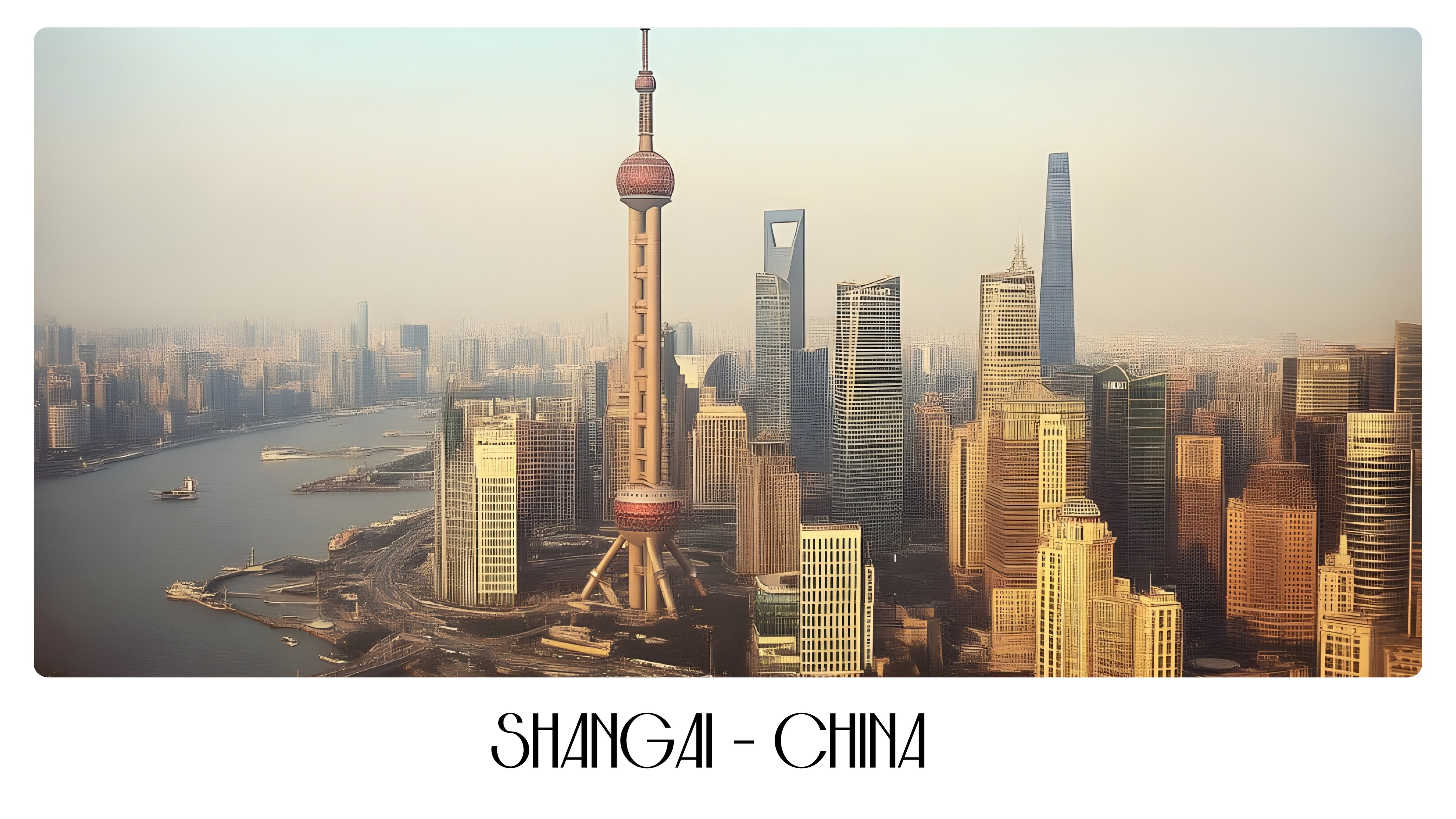 PP102 Shangai China Panoramic Premium Waterproof & Tear Resistant Poster