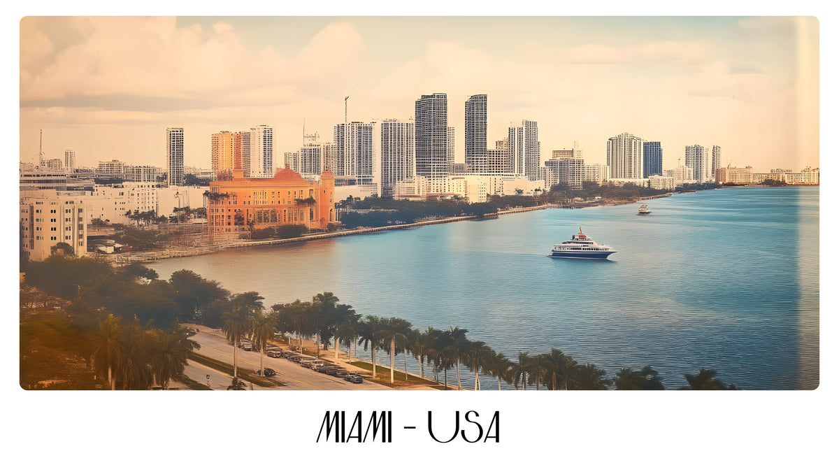 PP103 Miami USA Panoramic Premium Waterproof & Tear Resistant Poster