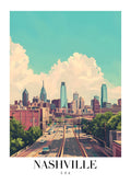 DAV106 Nashville USA Printed | Premium Waterproof & Tear Resistant Full Colour Posters