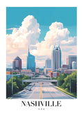 DAV107 Nashville USA Printed | Premium Waterproof & Tear Resistant Full Colour Posters