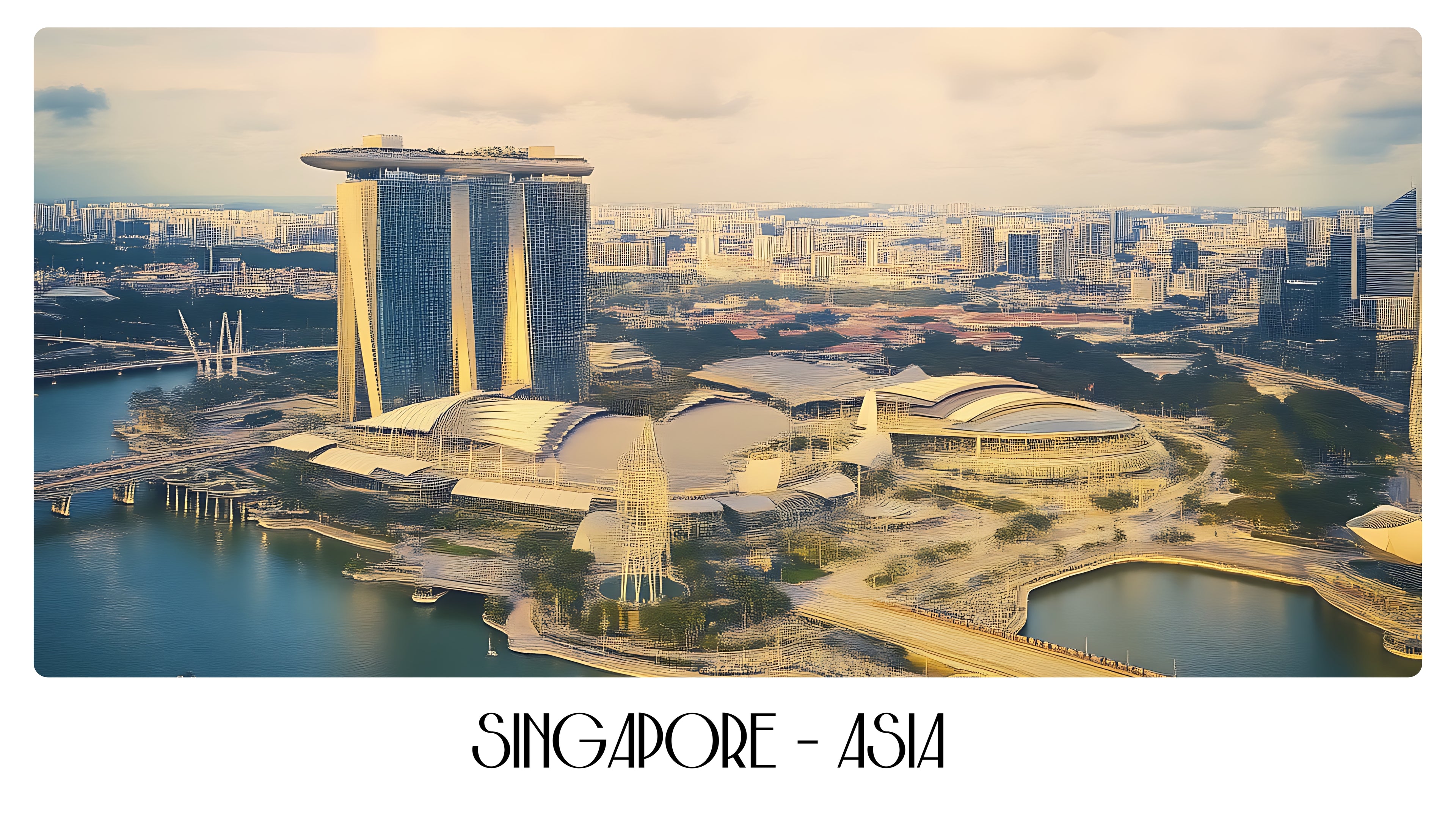 PP108 Singapore Asia Panoramic Premium Waterproof & Tear Resistant Poster