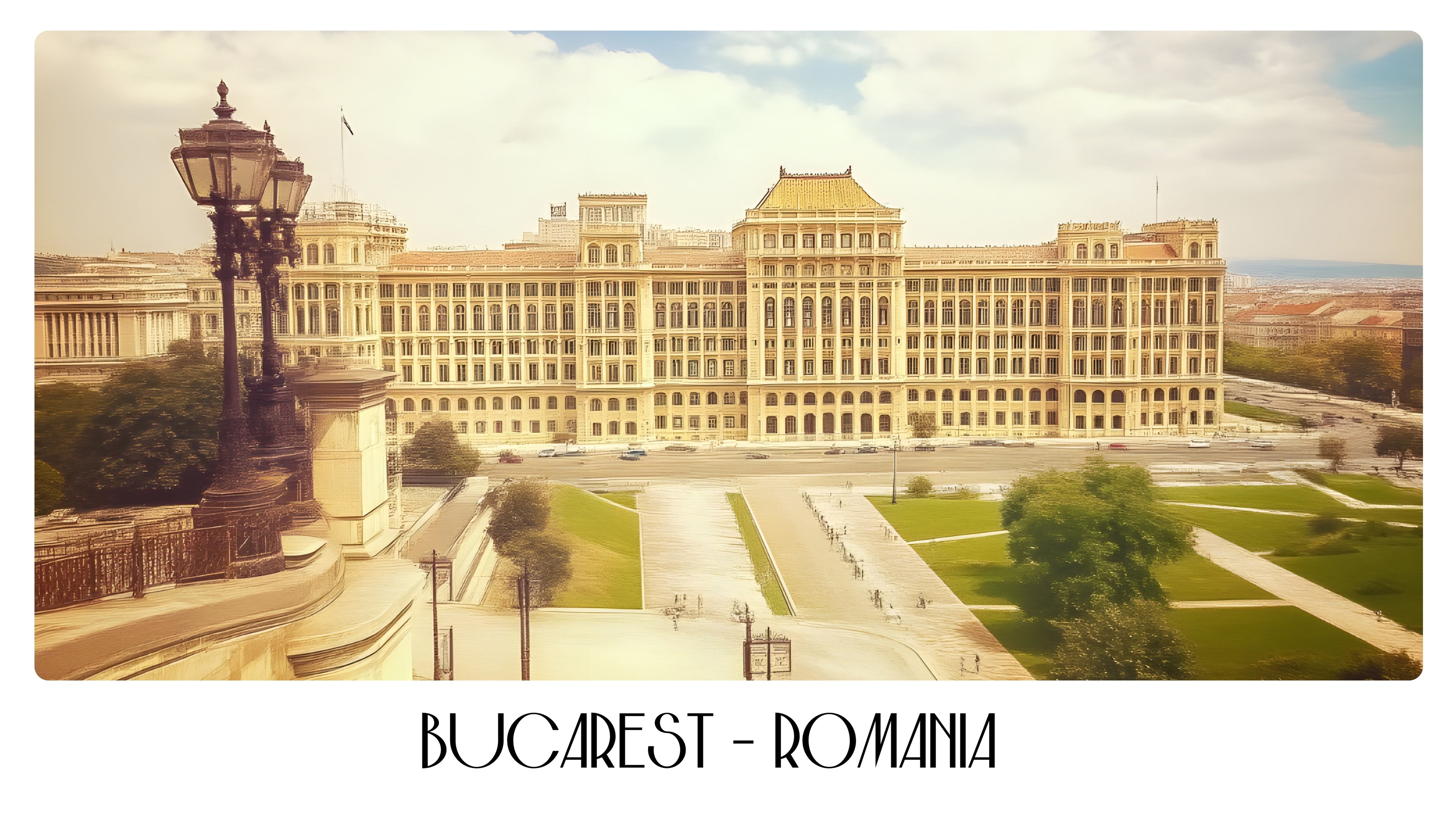PP10 Bucarest - Romania Panoramic Premium Waterproof & Tear Resistant Poster