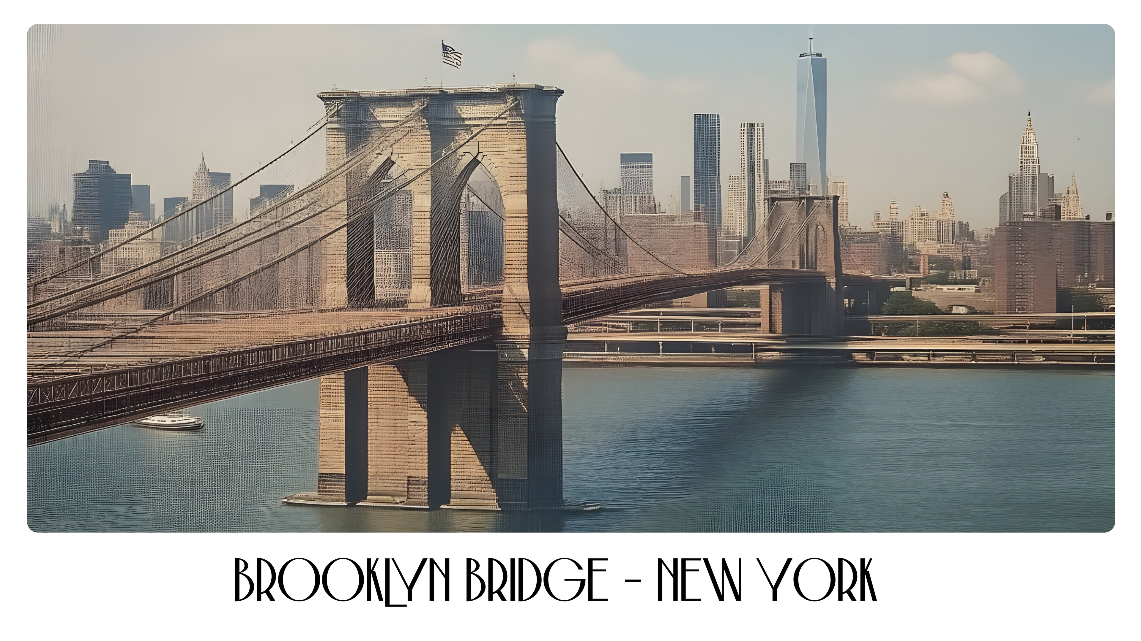 PP11 Brooklyn Bridge USA Panoramic Premium Waterproof & Tear Resistant Poster