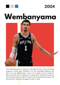 BAS11 Wembanyama (2004) Printed | Premium Waterproof & Tear Resistant Full Colour Posters