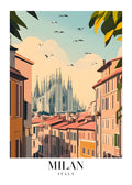 DAV121 Milan Italy Printed | Premium Waterproof & Tear Resistant Full Colour Posters
