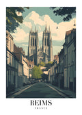 DAV128 Reims France Printed | Premium Waterproof & Tear Resistant Full Colour Posters