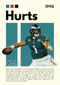 NFL12 Jalen Hurts (1998) Printed | Premium Waterproof & Tear Resistant Full Colour Posters