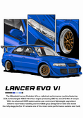 Lancer EVO VI Car Poster Printed | Premium Waterproof & Tear Resistant Full Colour Posters