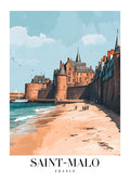 DAV134 Saint Malo France Printed | Premium Waterproof & Tear Resistant Full Colour Posters