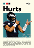 NFL13 Jalen Hurts (1998) Printed | Premium Waterproof & Tear Resistant Full Colour Posters