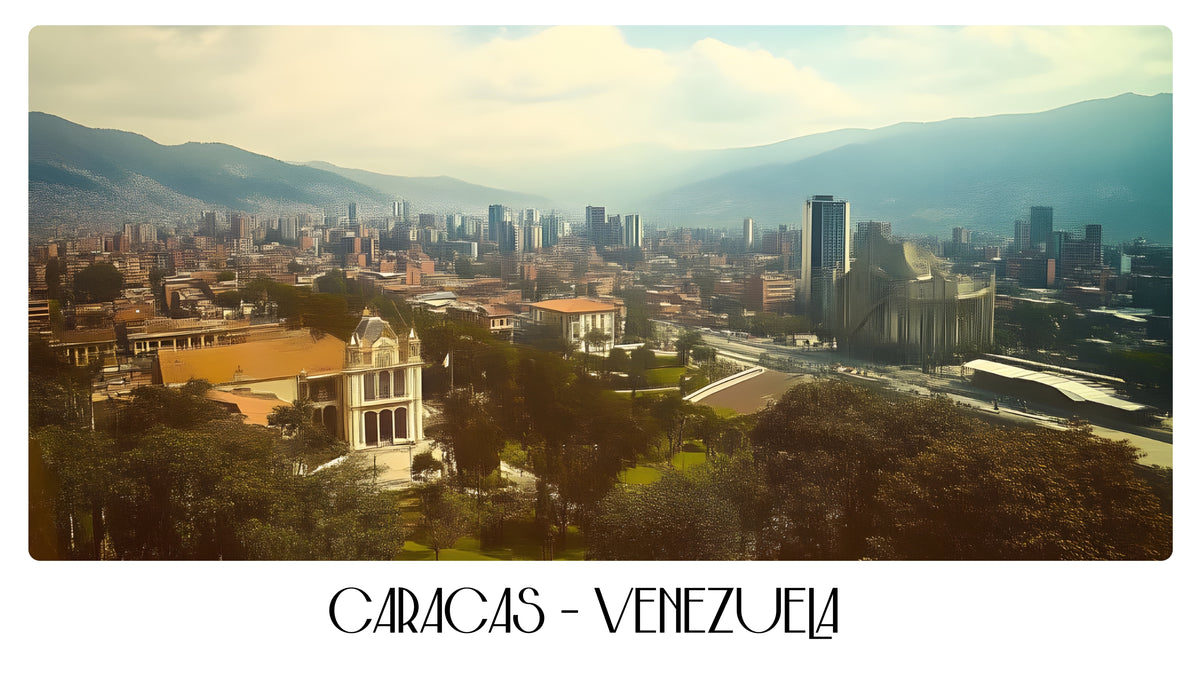 PP14 Caracas Venezuela Panoramic Premium Waterproof & Tear Resistant Poster