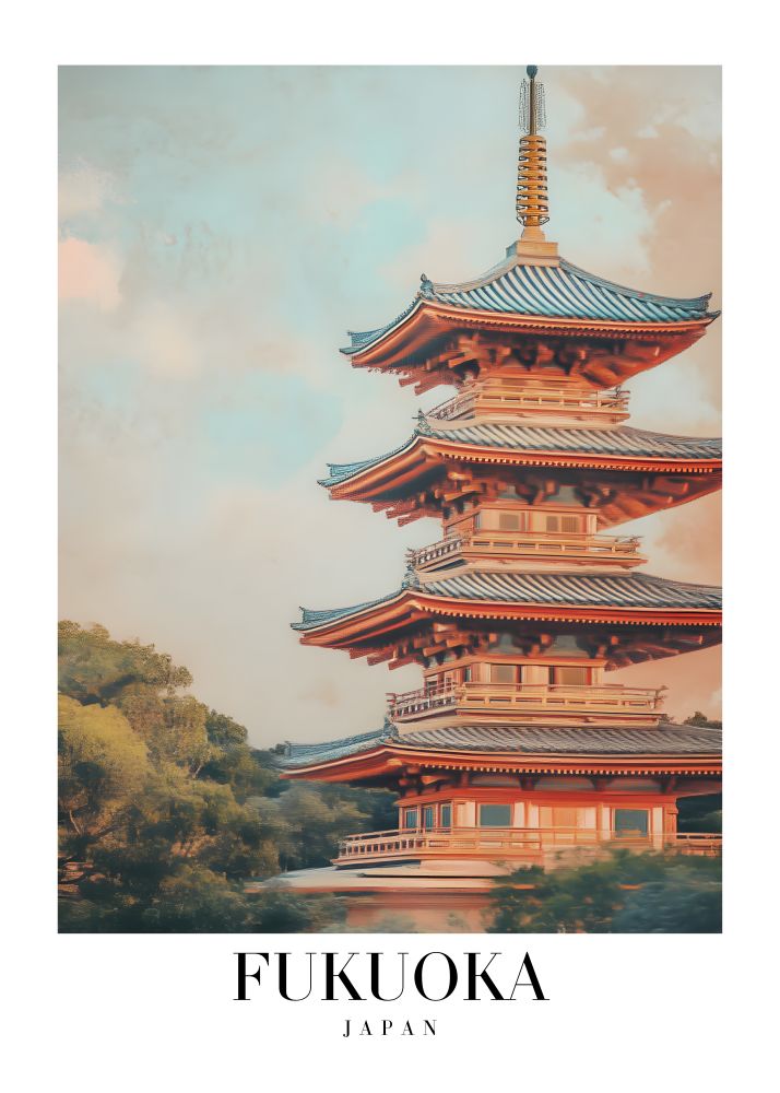 DAV154 Fukuoka Japan Printed | Premium Waterproof & Tear Resistant Full Colour Posters