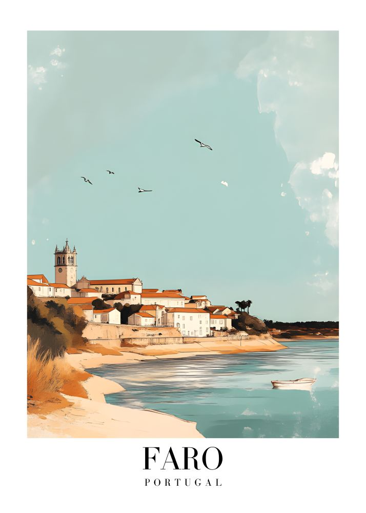 DAV162 Faro Portugal Printed | Premium Waterproof & Tear Resistant Full Colour Posters