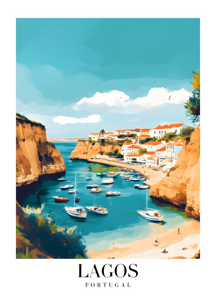DAV163 Lagos Portugal Printed | Premium Waterproof & Tear Resistant Full Colour Posters