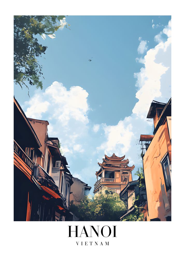 DAV166 Hanoi Vietnam Printed | Premium Waterproof & Tear Resistant Full Colour Posters
