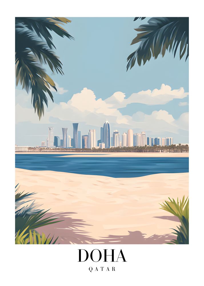DAV168 Doha Qatar Printed | Premium Waterproof & Tear Resistant Full Colour Posters