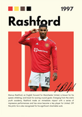 FOOT16 Marcus Rashford (1997) Printed | Premium Waterproof & Tear Resistant Full Colour Posters