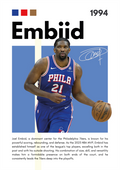 BAS16 Joel Embiid (1994) Printed | Premium Waterproof & Tear Resistant Full Colour Posters