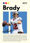 NFL16 Tom Brady (1977) Printed | Premium Waterproof & Tear Resistant Full Colour Posters