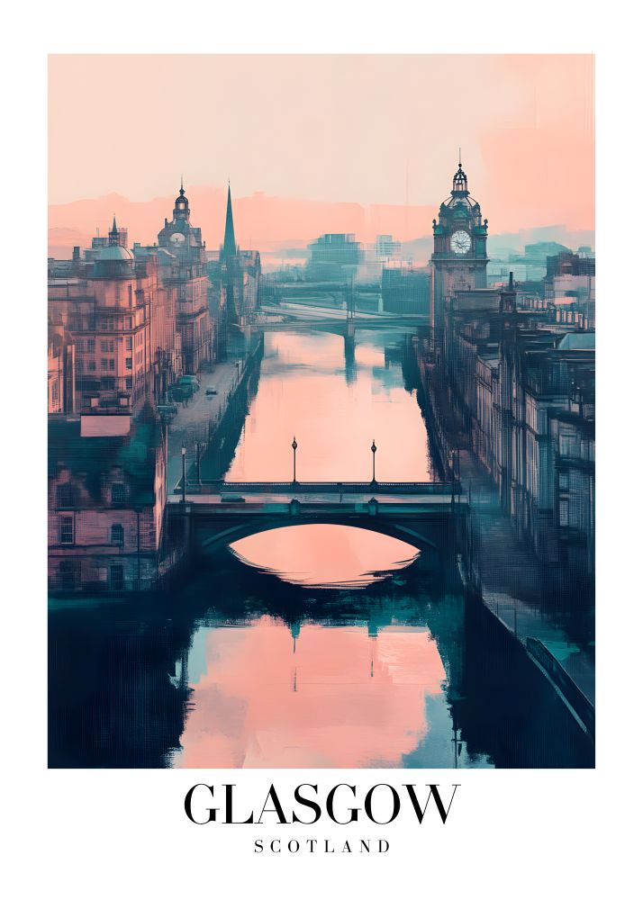 DAV174 Glasgow Scotland Printed | Premium Waterproof & Tear Resistant Full Colour Posters