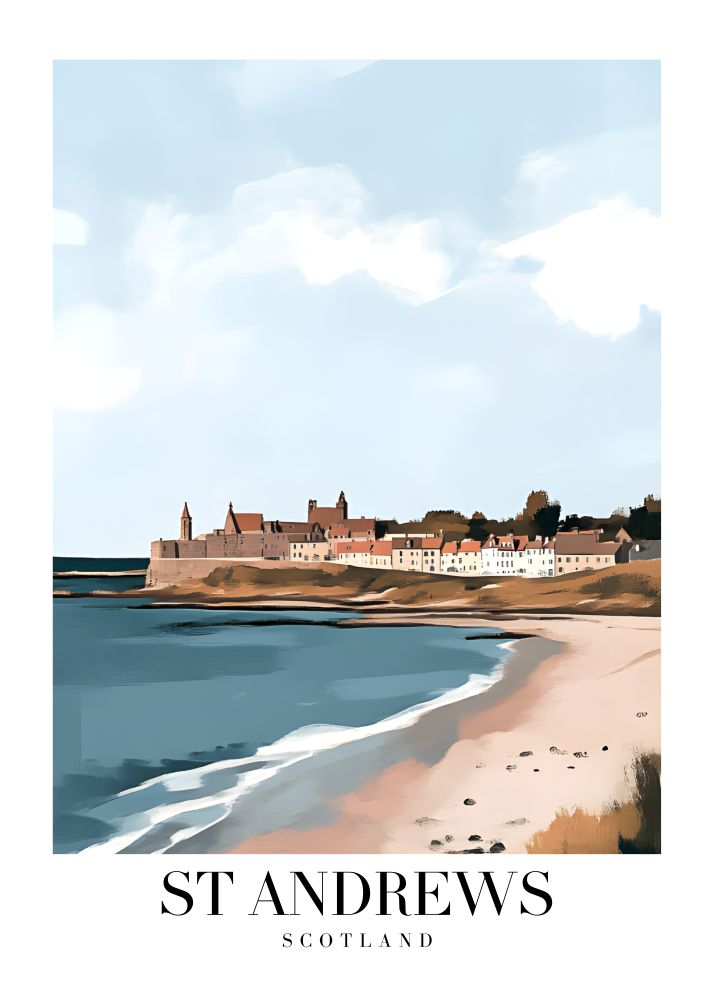 DAV175 St Andrews Scotland Printed | Premium Waterproof & Tear Resistant Full Colour Posters