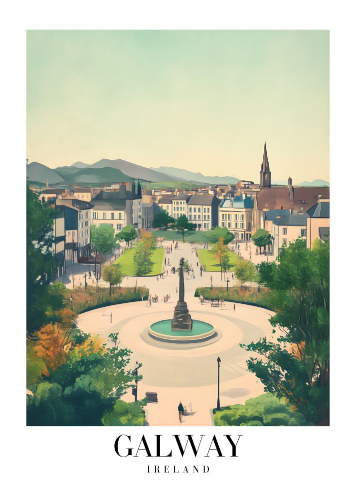 DAV181 Galway Ireland Printed | Premium Waterproof & Tear Resistant Full Colour Posters