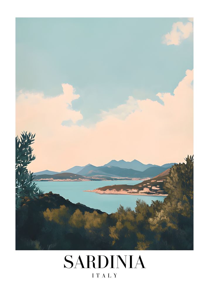 DAV187 Sardinia Italy Printed | Premium Waterproof & Tear Resistant Full Colour Posters
