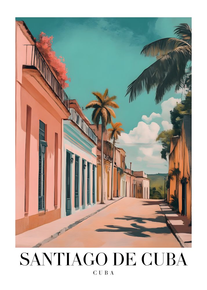 DAV188 Santiago De Cuba Printed | Premium Waterproof & Tear Resistant Full Colour Posters