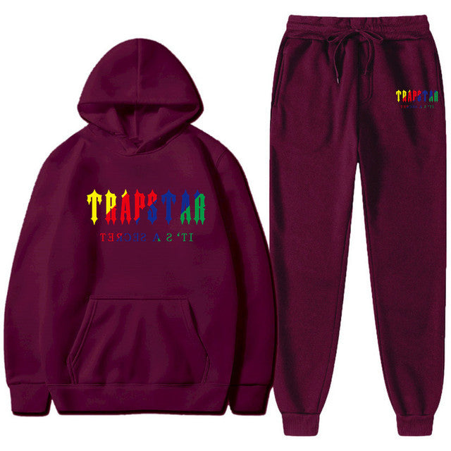 Men's Oversized Letter Print Hoodie and Sweatpants Two-Piece Set