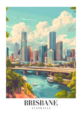 DAV191 Brisbane Australia Printed | Premium Waterproof & Tear Resistant Full Colour Posters