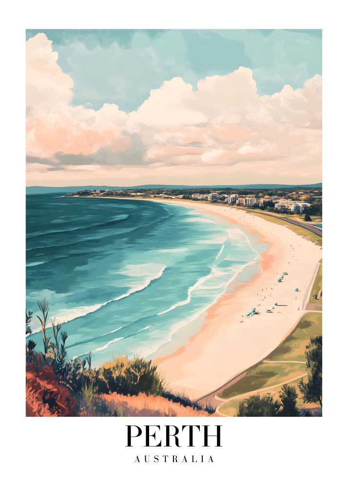 DAV193 Perth Australia Printed | Premium Waterproof & Tear Resistant Full Colour Posters