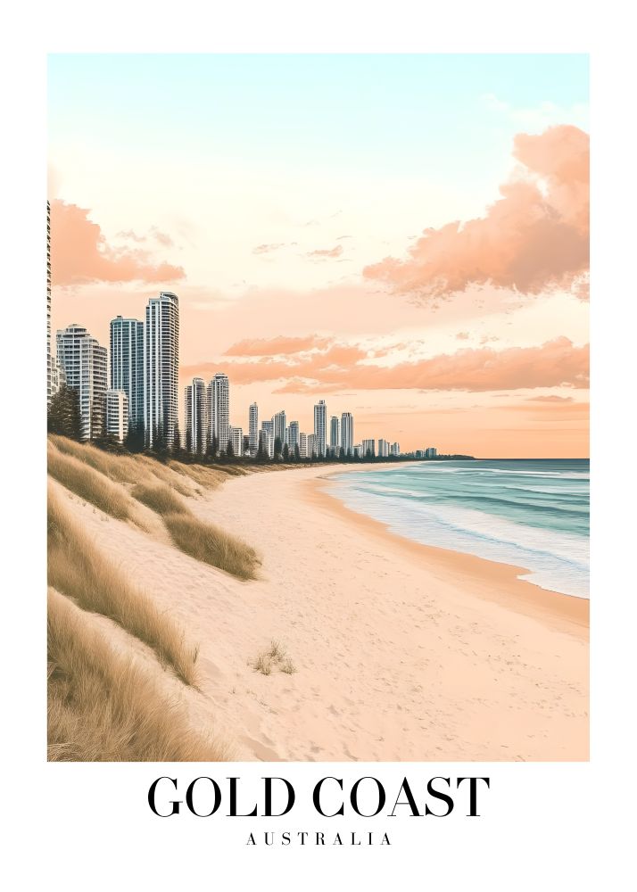 DAV194 Gold Coast Australia Printed | Premium Waterproof & Tear Resistant Full Colour Posters