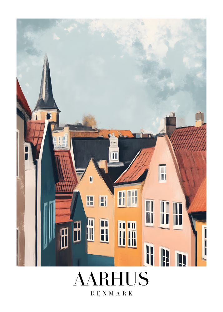 DAV197 Aarhus Demnark Printed | Premium Waterproof & Tear Resistant Full Colour Posters
