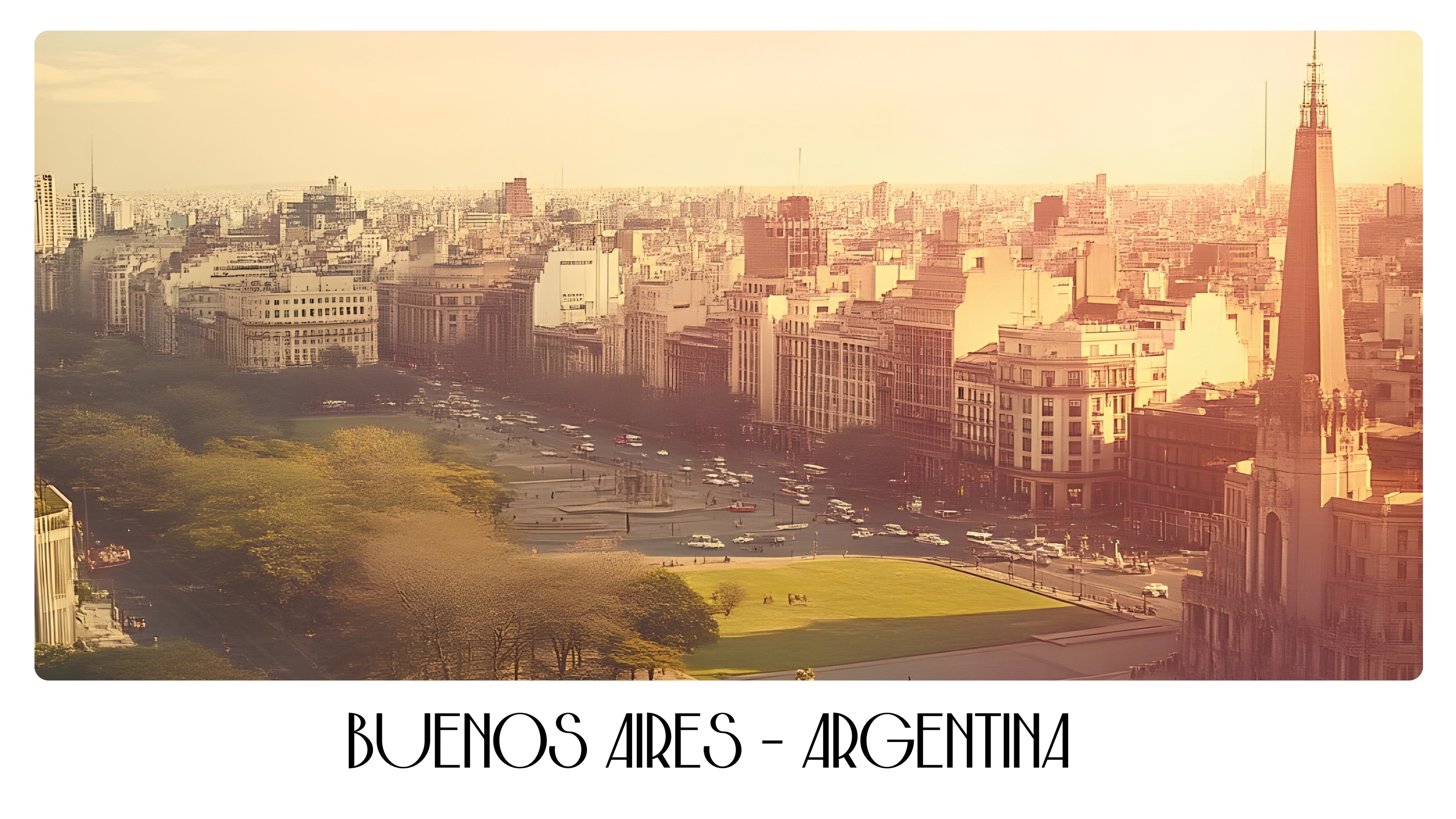 PP19 Buenos Aires Argentina Panoramic Premium Waterproof & Tear Resistant Poster