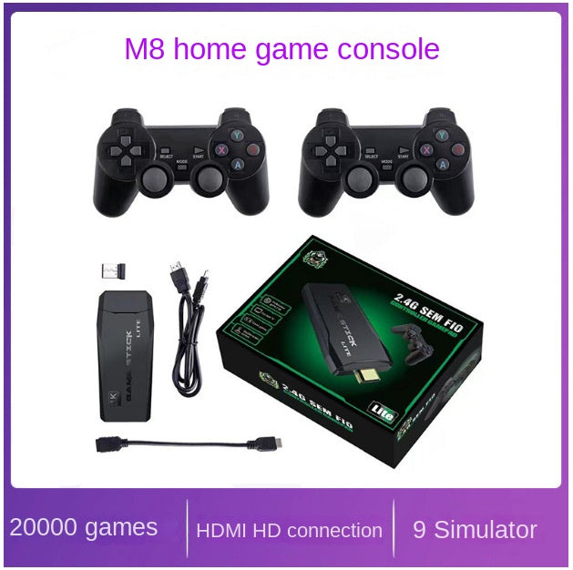 M8 Home Gaming Console Wireless TV HD 4K Wireless Controller Joystick Retro Dual Player Battle Classic Nostalgic