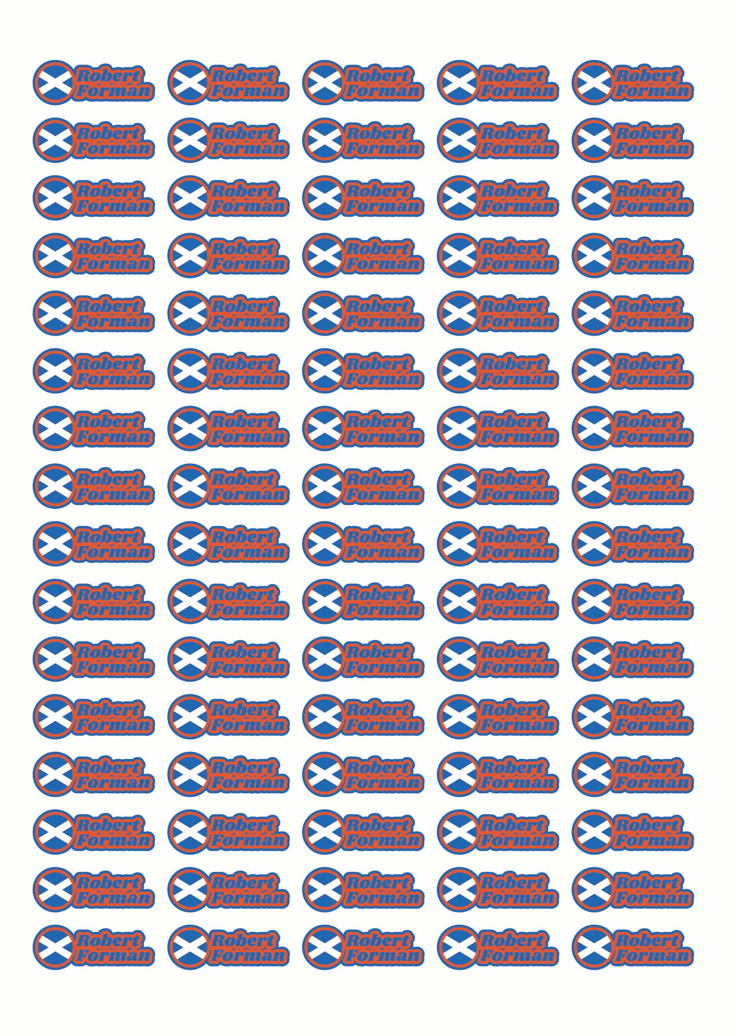 Round Flag Race Name Stickers For 1/10th scale Radio Controlled Vehicle A4,A5 Available