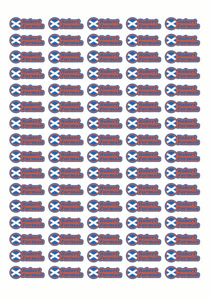 Round Flag Race Name Stickers For 1/10th scale Radio Controlled Vehicle A4,A5 Available