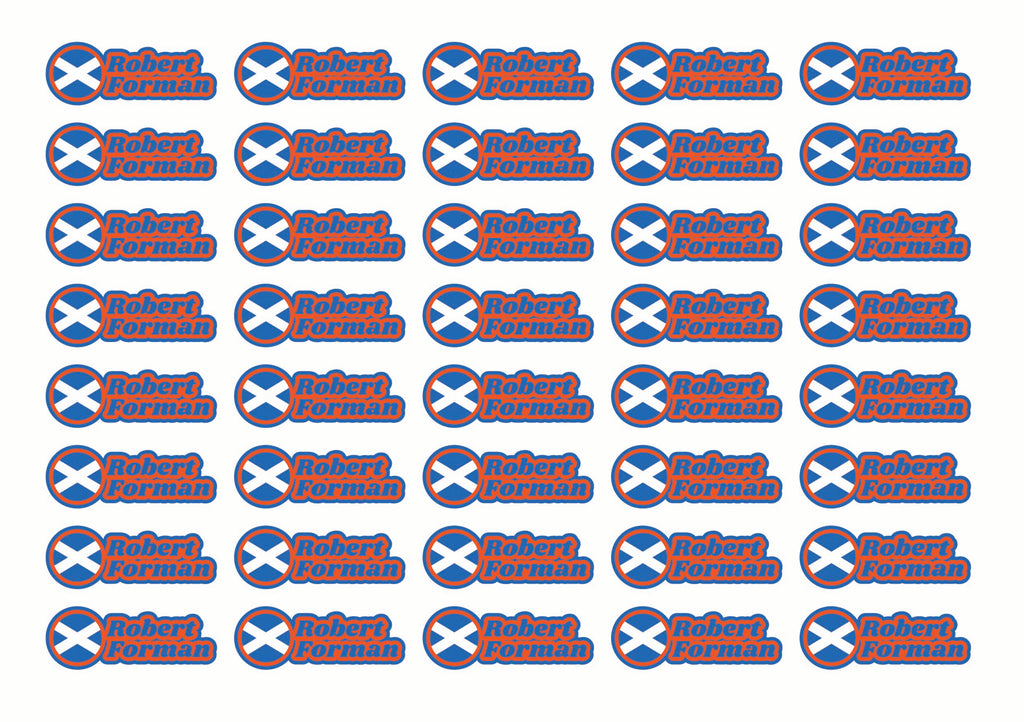 Round Flag Race Name Stickers For 1/10th scale Radio Controlled Vehicle A4,A5 Available