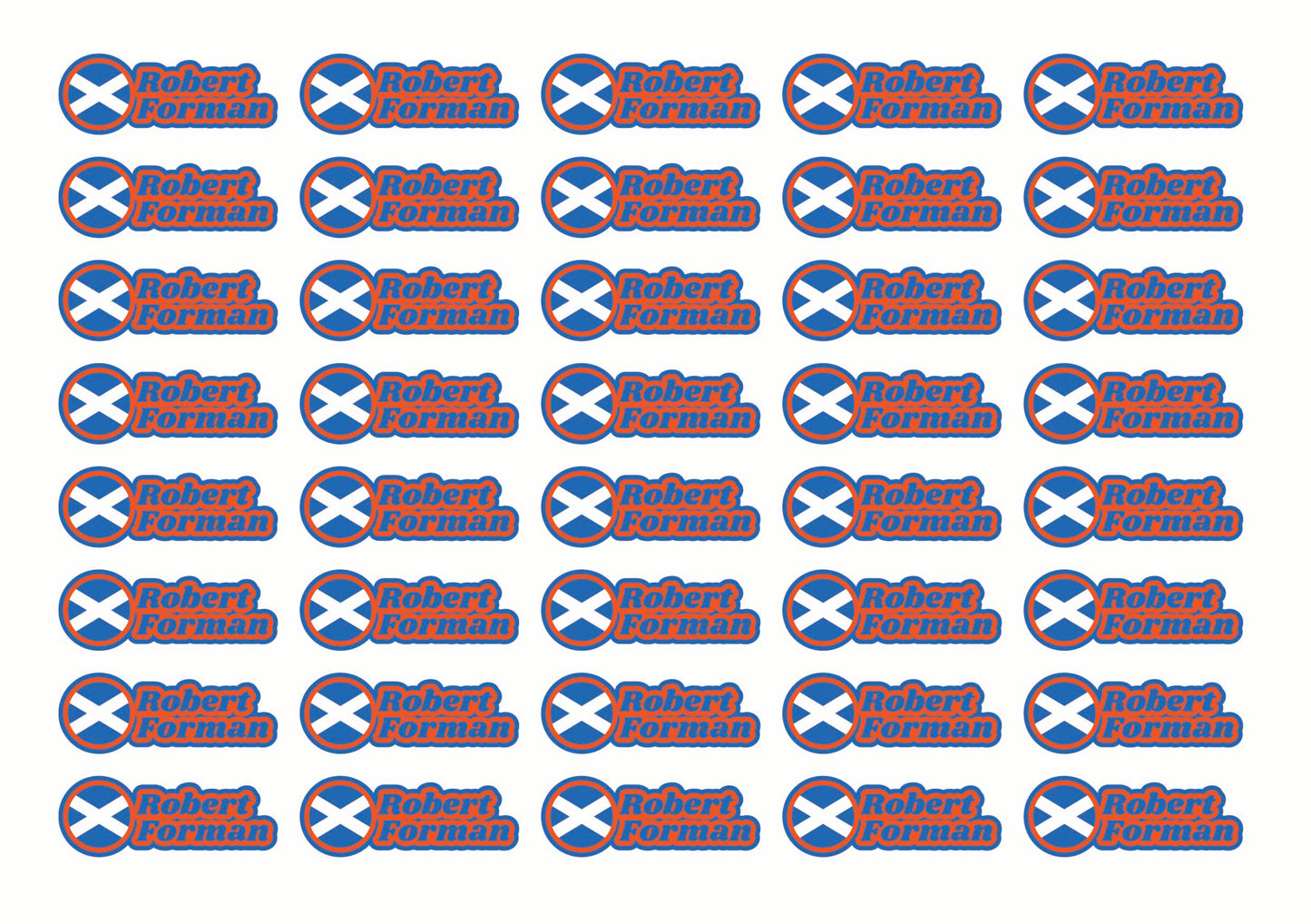 Round Flag Race Name Stickers For 1/10th scale Radio Controlled Vehicle A4,A5 Available