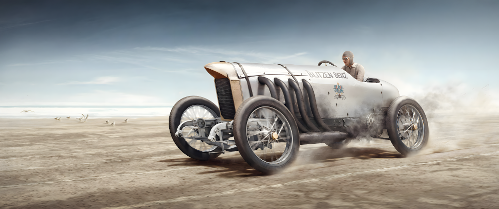 PC01 Blitzen Benz (1911) Panoramic Premium Waterproof & Tear Resistant Poster