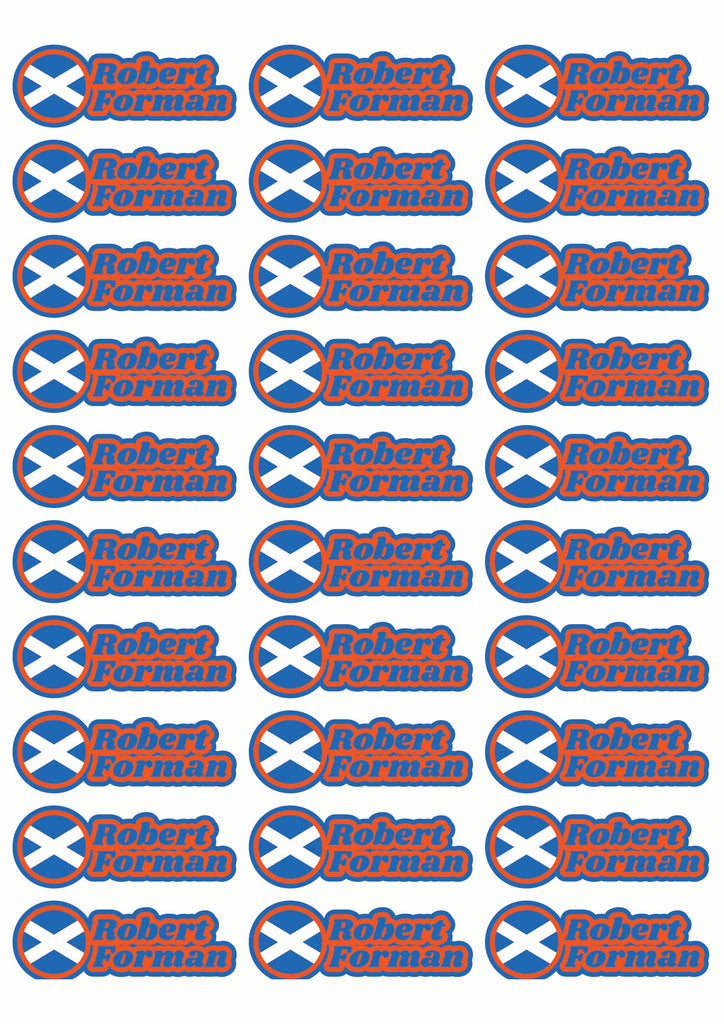 Round Flag Race Name Stickers For 1/5th scale Radio Controlled Vehicle A4,A5 Available
