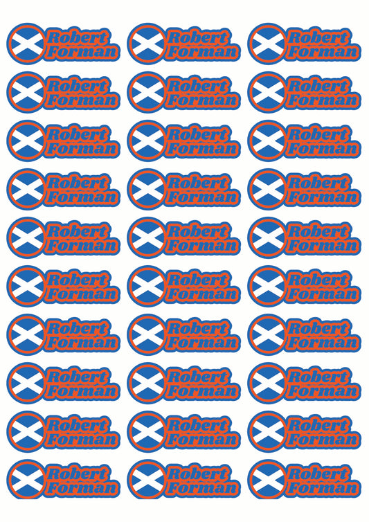 Round Flag Race Name Stickers For 1/5th scale Radio Controlled Vehicle A4,A5 Available