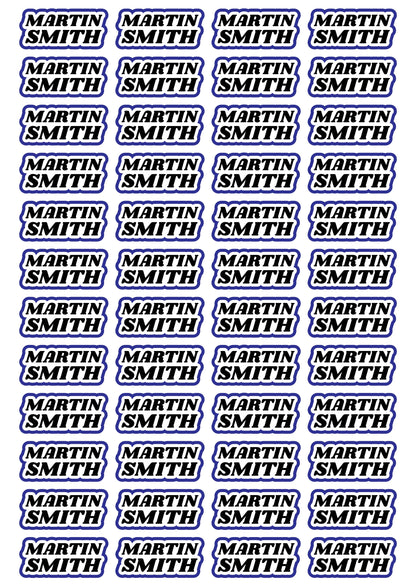 Race Name Stickers For 1/8th scale Radio Controlled Vehicle A4,A5 Available