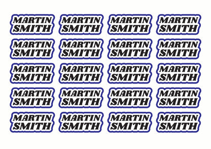 Race Name Stickers For 1/8th scale Radio Controlled Vehicle A4,A5 Available