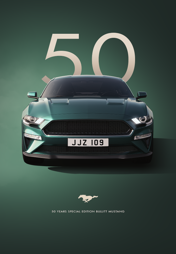 SEC01 Mustang 50 Yrs Special Edition Car Poster Printed | Premium Waterproof & Tear Resistant Full Colour Posters