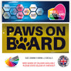 200CG009 Paws On Board Sticker 200mm x 80mm