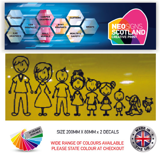 200CG010 Family Stick People Sticker 200mm x 80mm