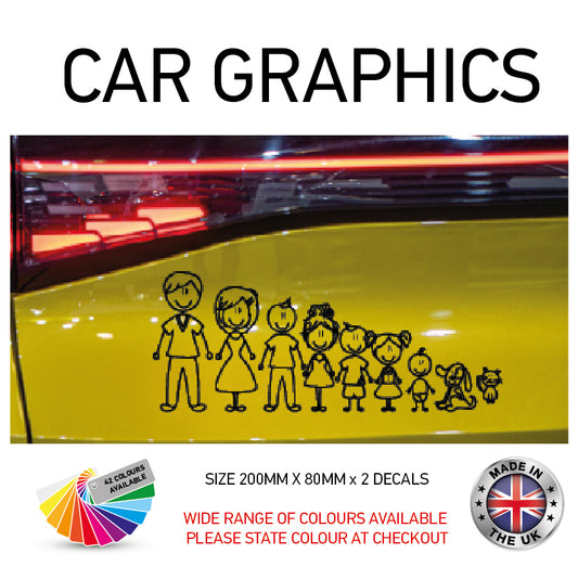 200CG010 Family Stick People Sticker 200mm x 80mm