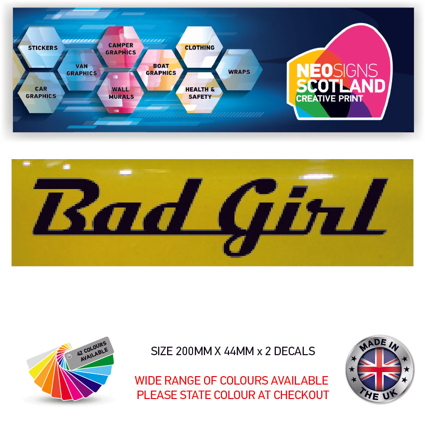 200CG101-116 200mm x 2 Stickers Car Bike Van Truck Boat Vinyl Graphic