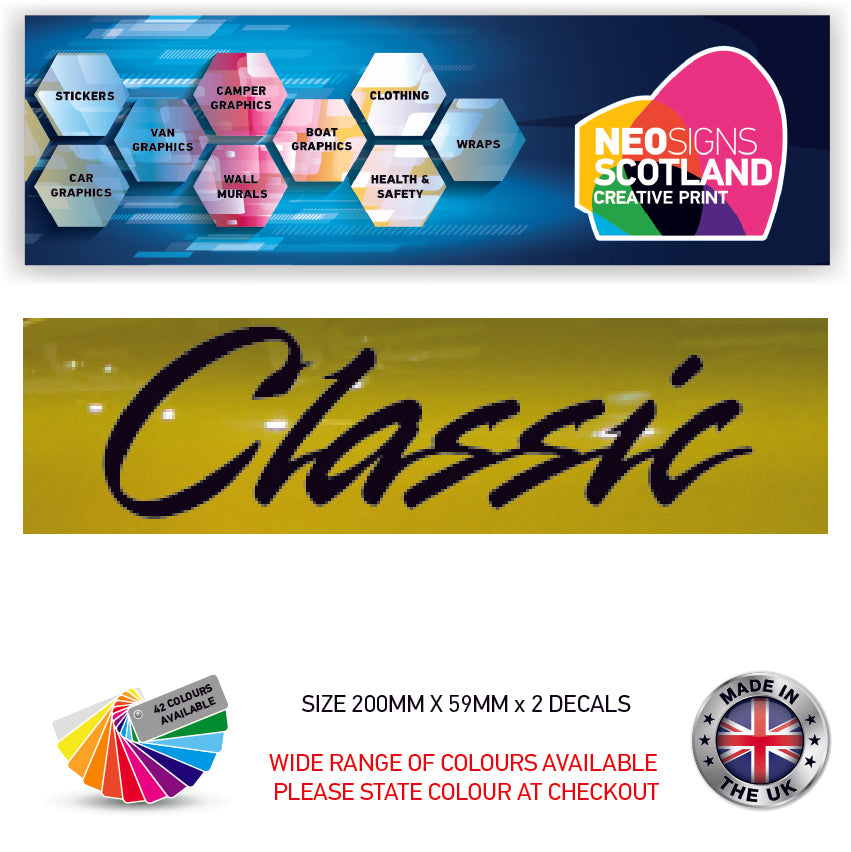 200CG101-116 200mm x 2 Stickers Car Bike Van Truck Boat Vinyl Graphic